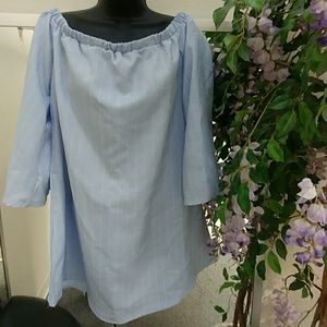 Yoins Striped Off Shoulder Top